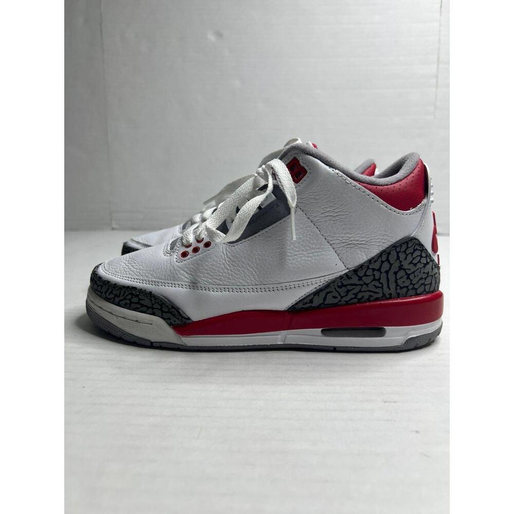 Air Jordan 3 Retro OG White Fire Red‎ Sneakers Sz 6.5Y